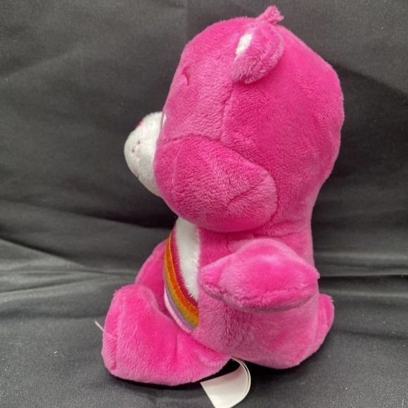 Care Bears Cheer Bear 8” Soft Pink Plush Stuffed Just Play 2015 Rainbow toy - Picture 6 of 8